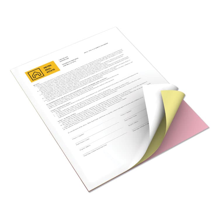 XEROX CORP. Revolution Carbonless 3-Part Paper, 8.5 x 11, White/Canary/Pink, 5,000/Carton (XER3R12425) thumbnail 2