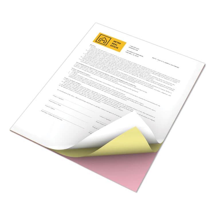 XEROX CORP. Revolution Carbonless 3-Part Paper, 8.5 x 11, White/Canary/Pink, 5,000/Carton (XER3R12425) thumbnail 3