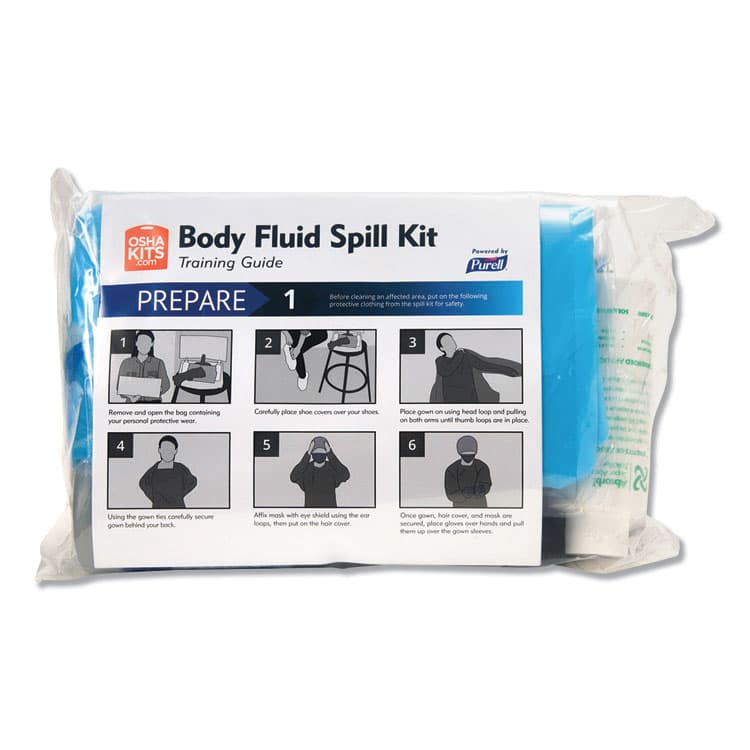 GO-JO INDUSTRIES Body Fluid Spill Kit, Refill, 8.5" x 11.3" x 4.5", 2 Refills/Carton (GOJ384102RFL)