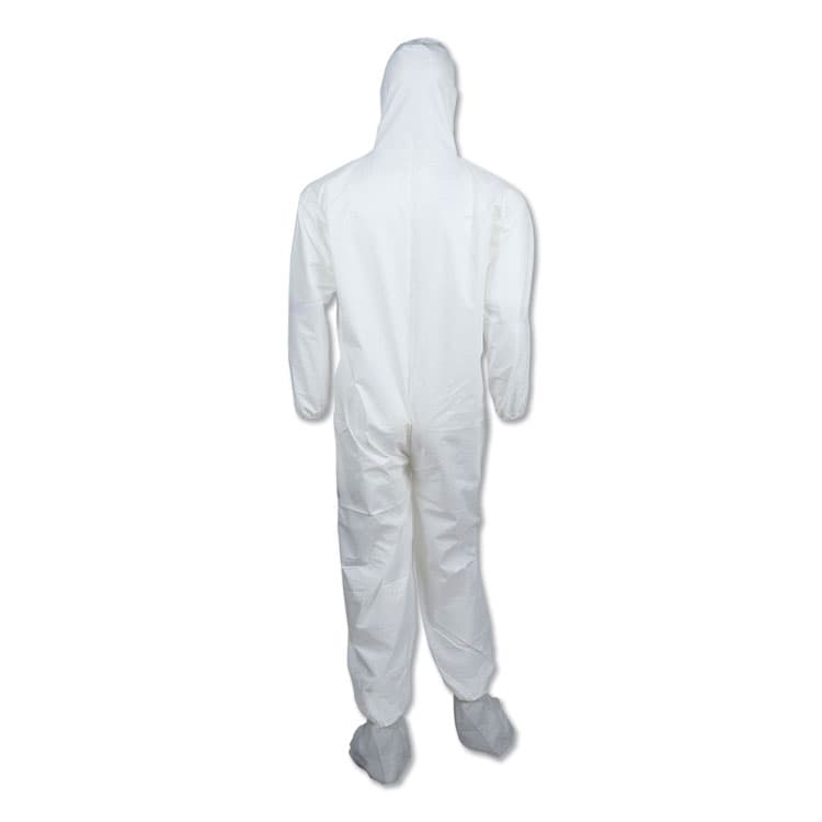 KIMBERLY-CLARK PROFESSIONAL A45 Liquid/Particle Protection Surface Prep/Paint Coveralls, Hood, Elastic Wrist/Ankles, Boots, 4XL, White, 25/Carton (ANS48977) thumbnail 2