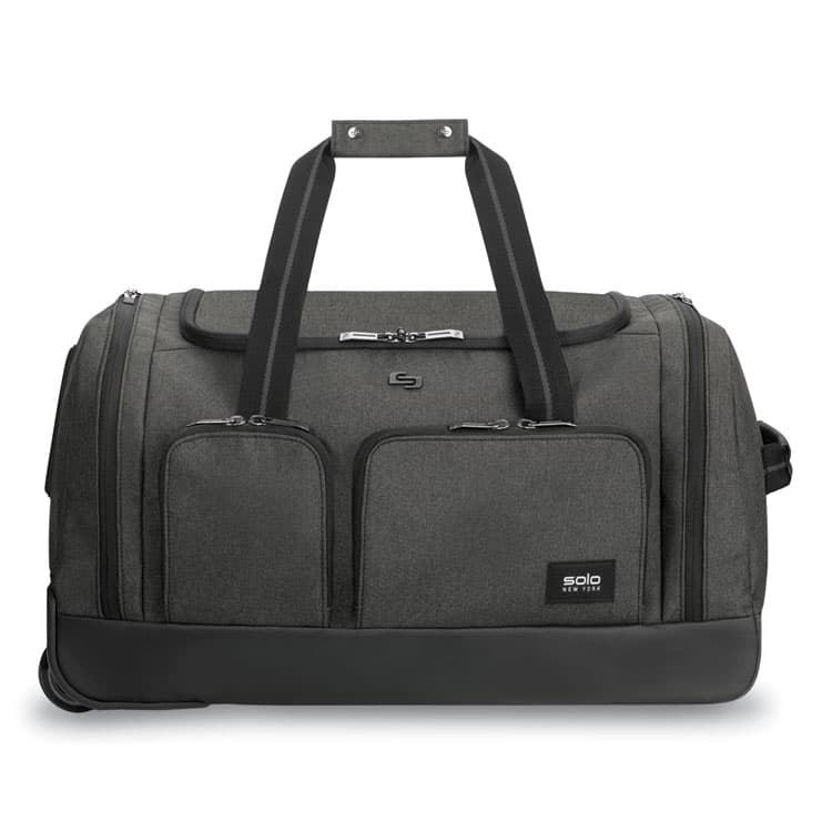 UNITED STATES LUGGAGE Leroy Rolling Duffel, Fits Devices Up to 15.6", Polyester, 12 x 10.5 x 10.5, Gray (USLUBN98010)