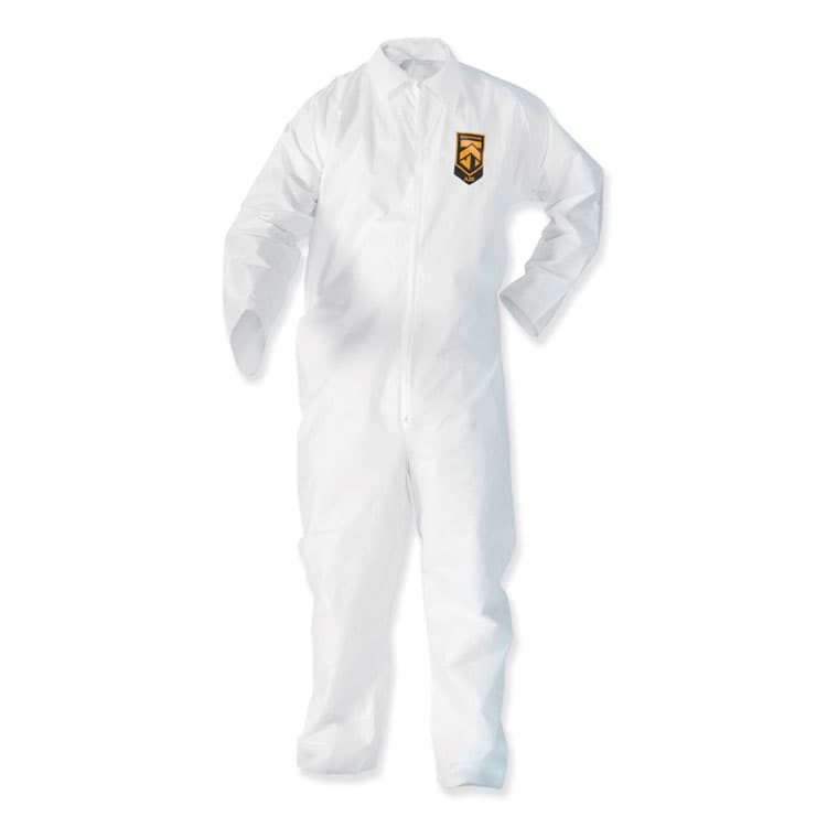 KIMBERLY-CLARK PROFESSIONAL A35 Liquid and Particle Protection Coveralls, Zipper Front, Elastic Wrists and Ankles, 3X-Large, White, 25/Carton (ANS38932)