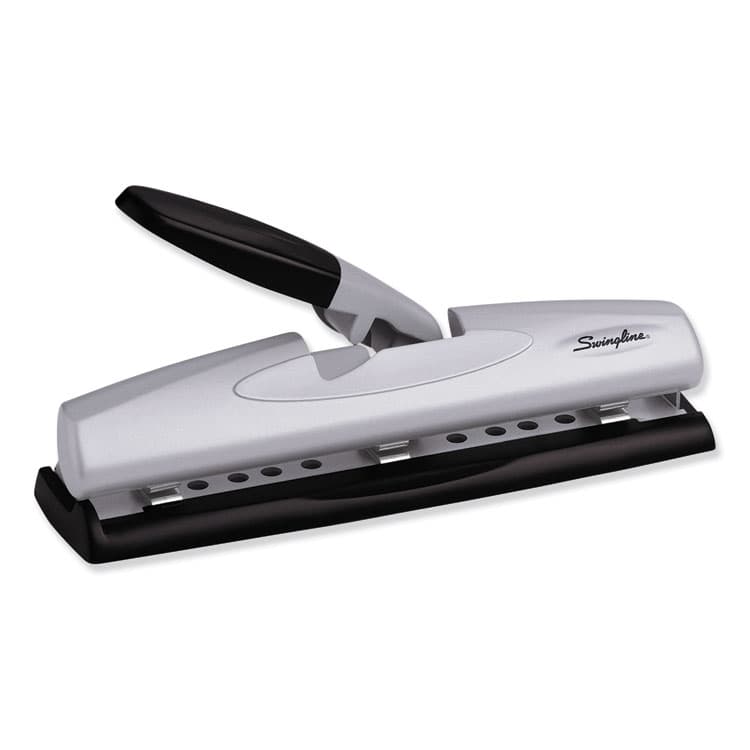ACCO BRANDS, . 12-Sheet LightTouch Desktop Two- to Three-Hole Punch, 9/32" Holes, Black/Silver (SWI74026)