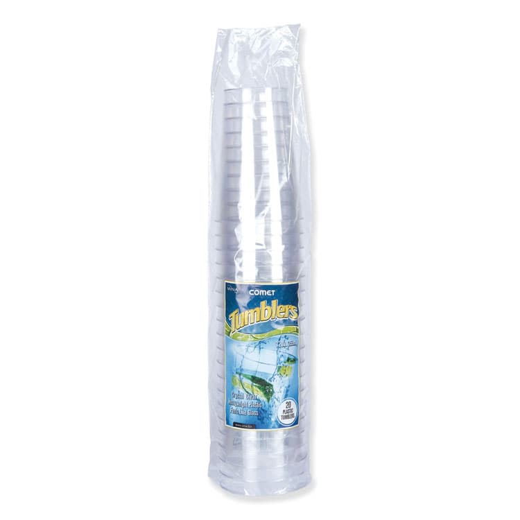 WNA, . Comet Plastic Tumblers, Tall, 12 oz, Clear, 500/Carton (WNAPGT12)