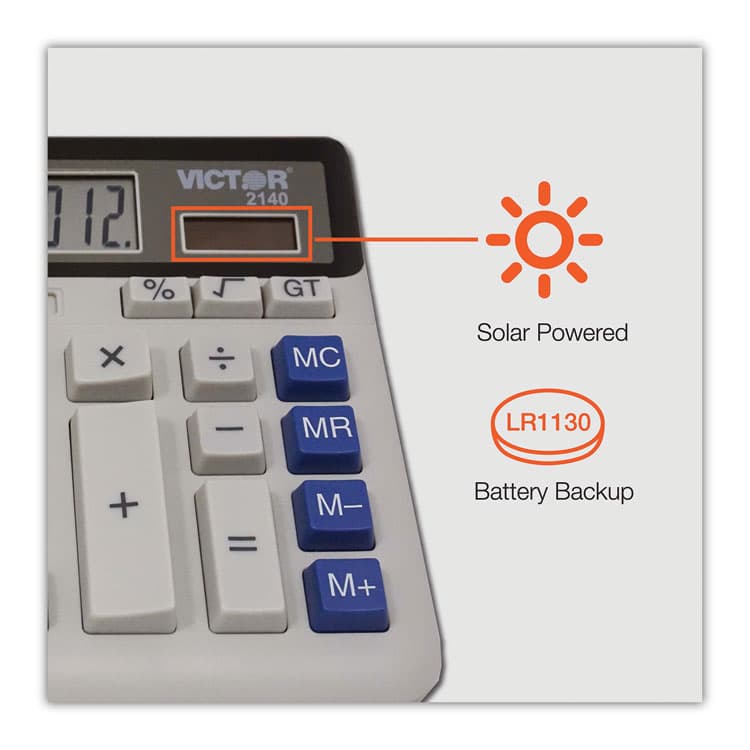 VICTOR TECHNOLOGY LLC 2140 Desktop Business Calculator, 12-Digit LCD (VCT2140) thumbnail 4