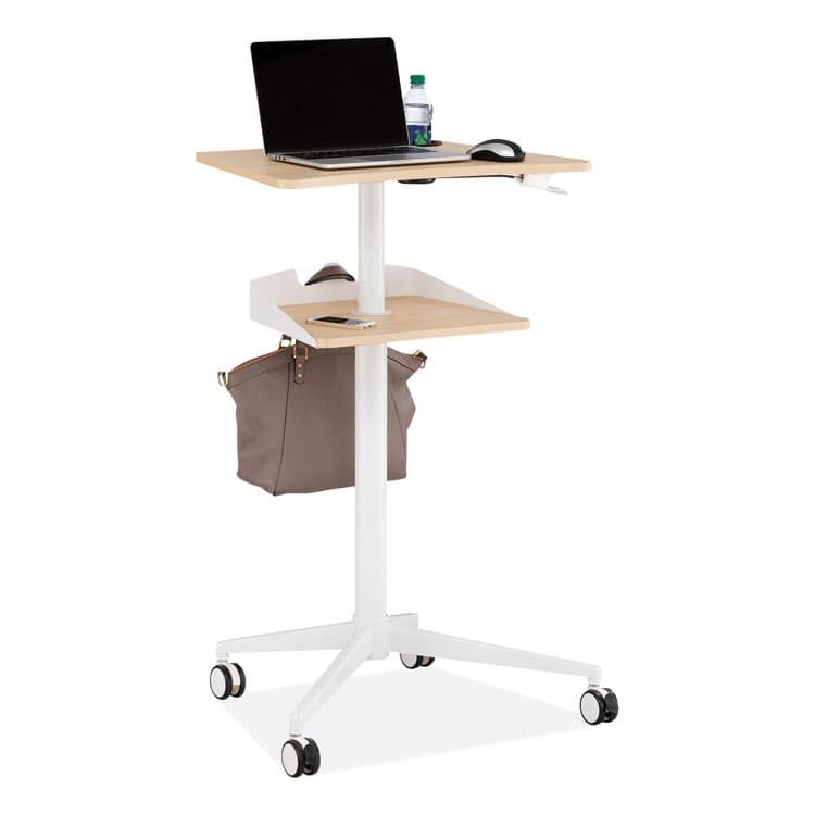 SAFCO PRODUCTS VUM Mobile Workstation, 25.25" x 19.75" x 35.5" to 47.75", Natural/White (SAF1944NA) thumbnail 2