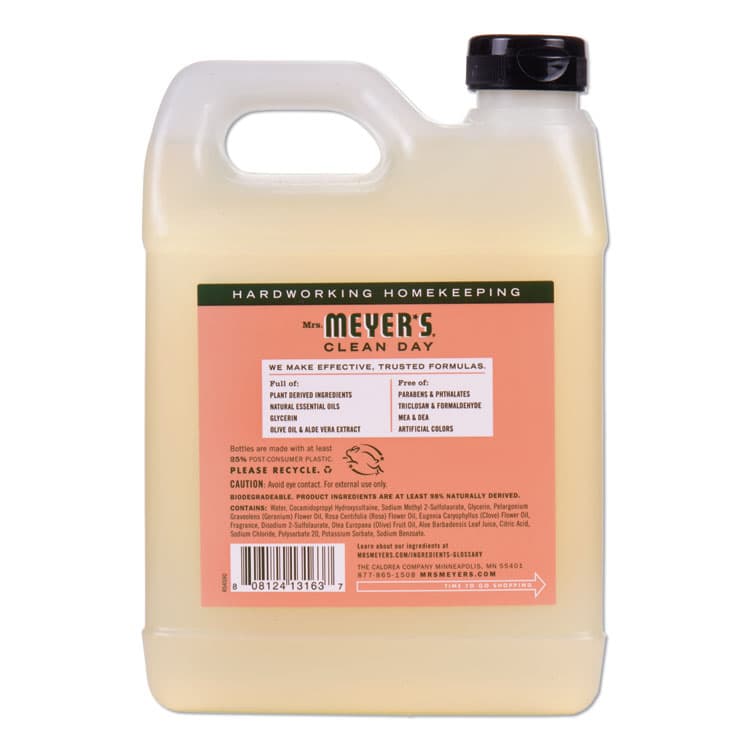 THE CALDREA COMPANY Clean Day Liquid Hand Soap Refill, Geranium Scent, 33 oz, 6/Carton (SJN651341) thumbnail 2