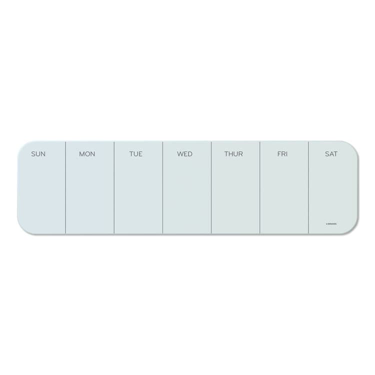 U BRANDS Cubicle Glass Dry Erase Board, Monthly Planning/Scheduling Calendar, 20" x 5.5", White Surface (UBR3688U0001)