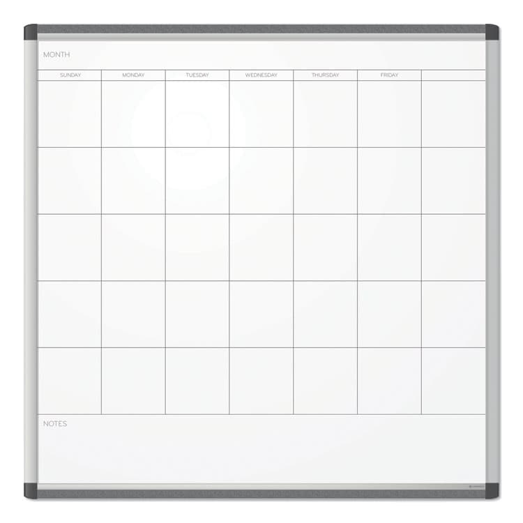 U BRANDS PINIT Magnetic Dry Erase Calendar, Monthly Planning/Scheduling, 36 x 36 (Actual Size: 35 x 35), White Surface, Aluminum Frame (UBR2902U0001)