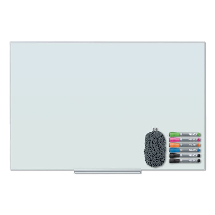 U BRANDS Floating Glass Dry Erase Board, 48" x 36" (Actual Size: 47" x 35"), White Surface (UBR3977U0001)