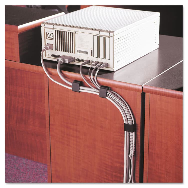 MASTER CASTER COMPANY Self-Adhesive Wire Clips, Black, 6/Pack (MAS00204) thumbnail 2