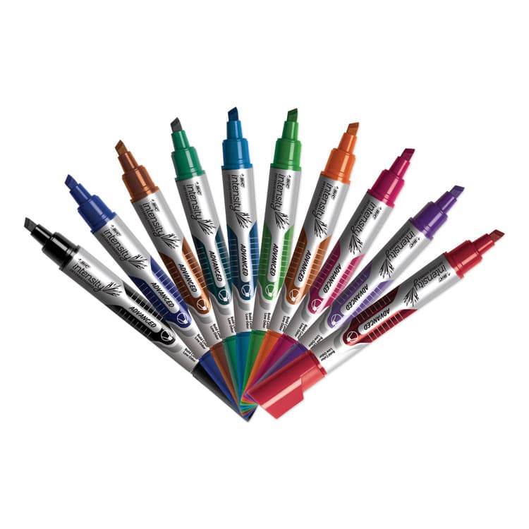 BIC CORP. Intensity Advanced Dry Erase Marker, Tank-Style, Broad Chisel Tip, Assorted Colors, Dozen (BICGELITP121AST) thumbnail 2