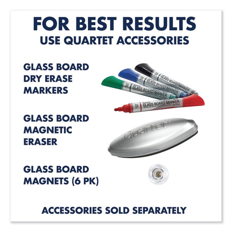 QUARTET MFG. Infinity Glass Marker Board, 36" x 24", Frost Surface (QRTG3624F) thumbnail 3