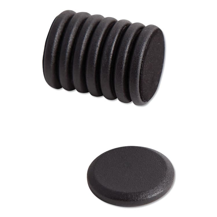 U BRANDS High Energy Magnets, Circles, 1.25" Diameter, Black, 8/Pack (UBR3021U0012)