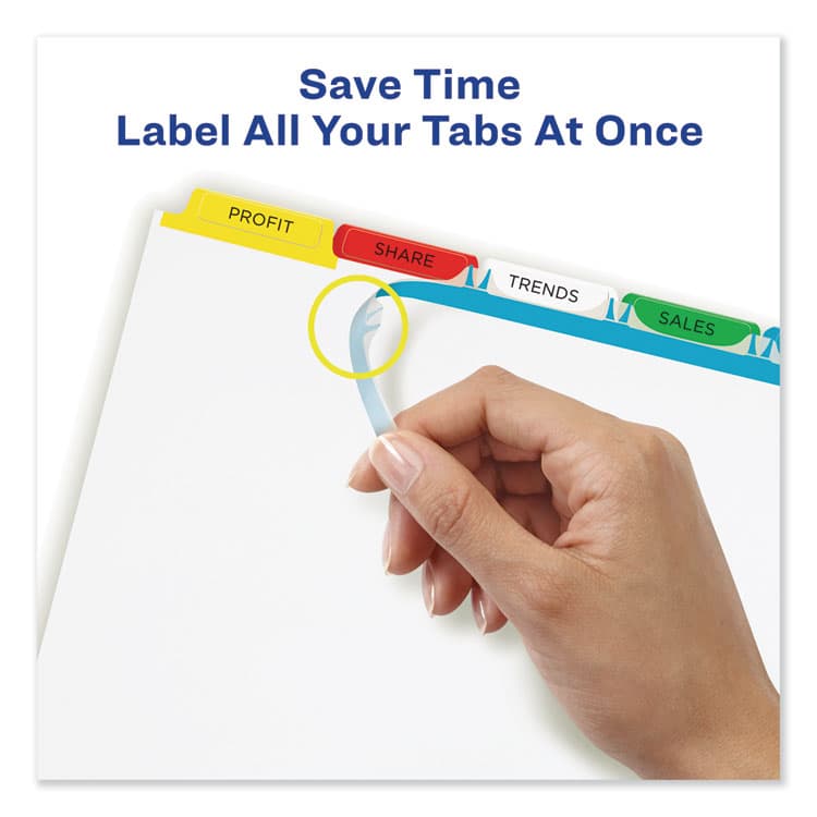 AVERY PRODUCTS CORPORATION Print and Apply Index Maker Clear Label Dividers, 5-Tab, Color Tabs, 11 x 8.5, White, Traditional Color Tabs, 5 Sets (AVE11418) thumbnail 4