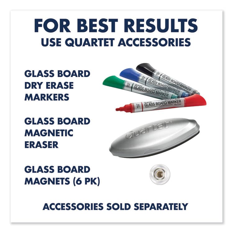 QUARTET MFG. InvisaMount Magnetic Glass Marker Board, 85" x 48", White Surface (QRTG8548IMW) thumbnail 3