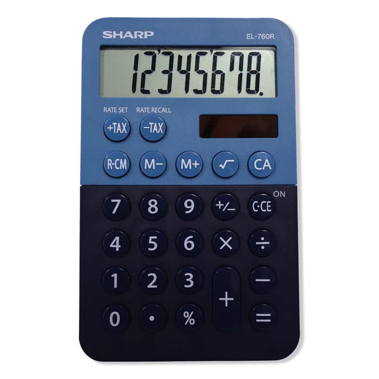 SHARP ELECTRONICS EL-760RBBL Handheld Calculator, 8-Digit LCD (SHREL760RBBL)