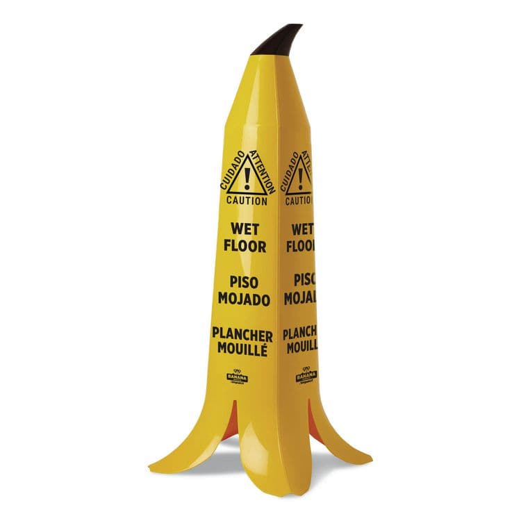 IMPACT PRODUCTS, LLC Banana Wet Floor Cones, 14.25 x 14.25 x 36.75, Yellow/Brown/Black (IMPB1101)