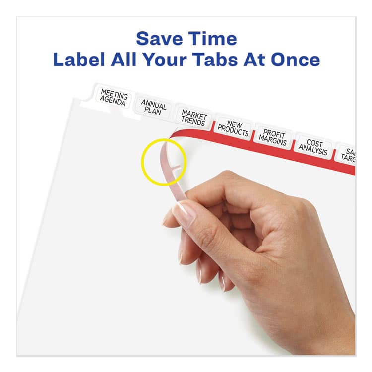 AVERY PRODUCTS CORPORATION Print and Apply Index Maker Clear Label Dividers, Big Tab, 8-Tab, 11 x 8.5, White, 1 Set (AVE11491) thumbnail 4