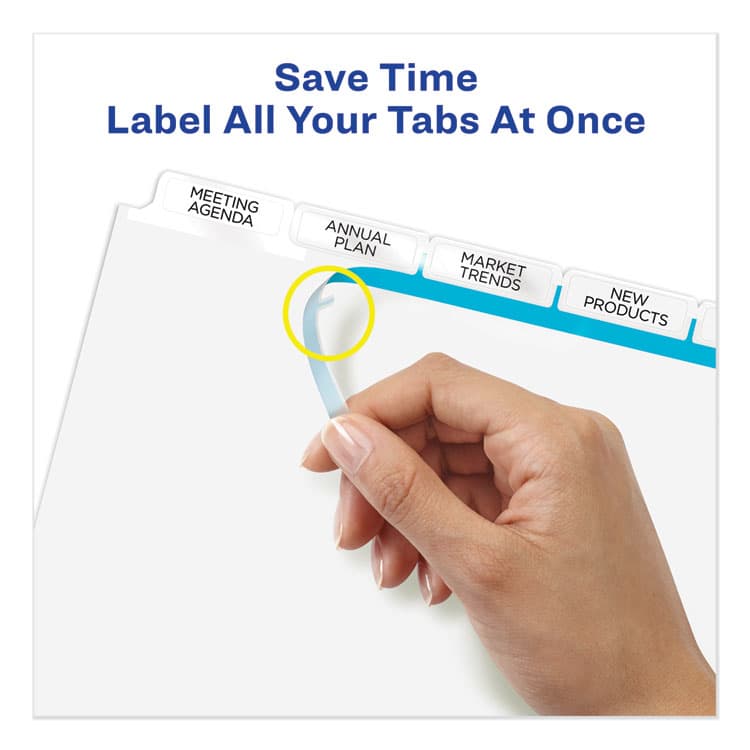 AVERY PRODUCTS CORPORATION Print and Apply Index Maker Clear Label Dividers, Big Tab, 5-Tab, White Tabs, 11 x 8.5, White, 5 Sets (AVE11492) thumbnail 4