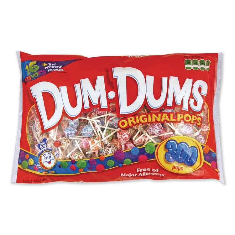 SPANGLER CANDY COMPANY Dum-Dum-Pops, Assorted Flavors, Individually Wrapped, 300/Pack (SPA60)