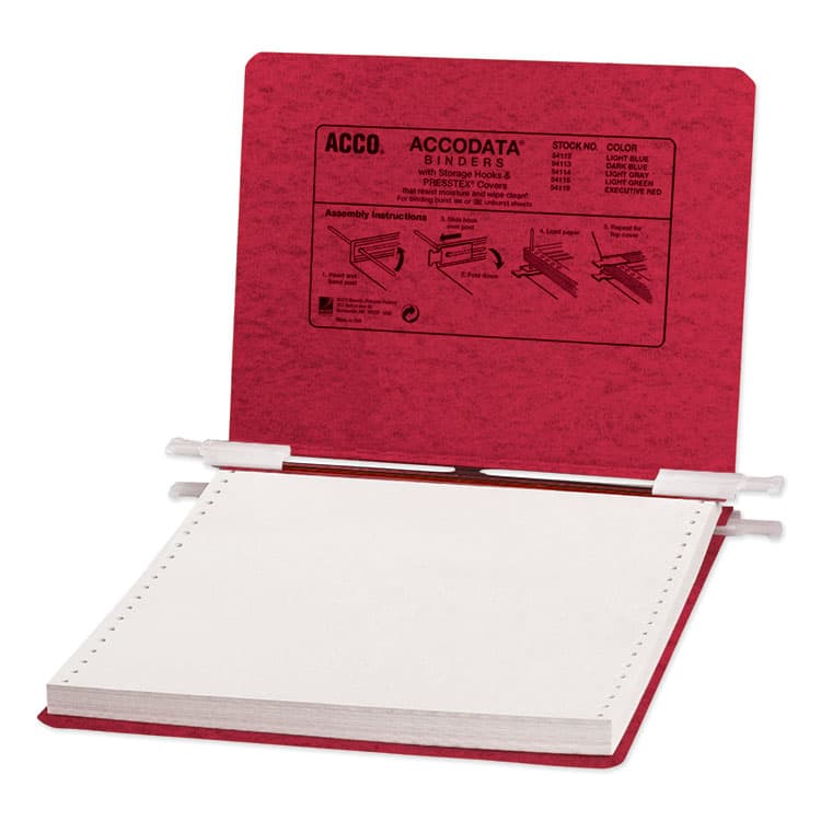 ACCO BRANDS, . PRESSTEX Covers with Storage Hooks, 2 Posts, 6" Capacity, 9.5 x 11, Executive Red (ACC54119)