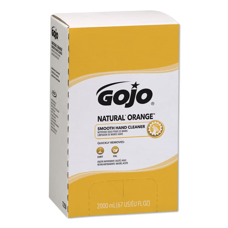 GO-JO INDUSTRIES NATURAL ORANGE Smooth Hand Cleaner, Refill for GOJO PRO TDX Push-Style Dispenser, Citrus Scent, 2,000 mL, 4/Carton (GOJ7250)