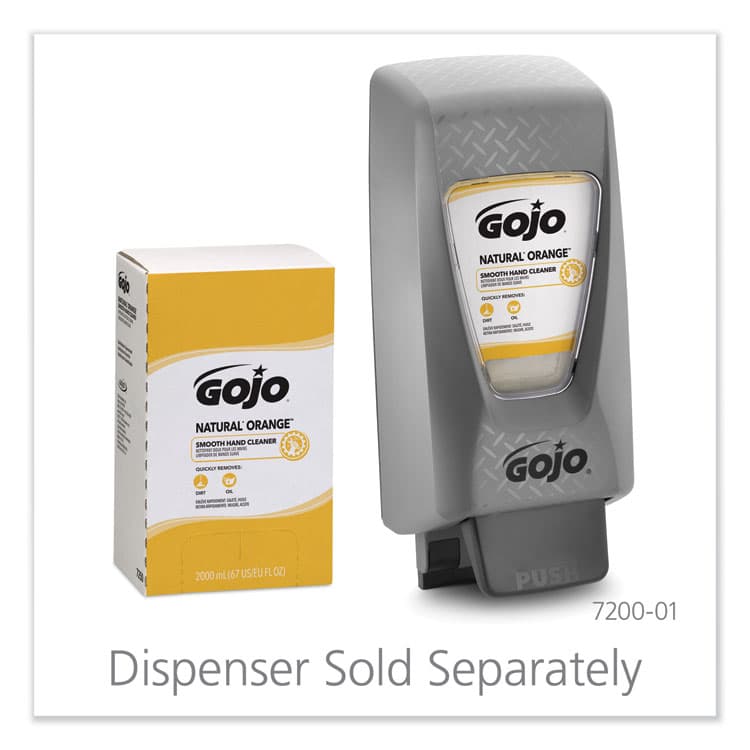 GO-JO INDUSTRIES NATURAL ORANGE Smooth Hand Cleaner, Refill for GOJO PRO TDX Push-Style Dispenser, Citrus Scent, 2,000 mL, 4/Carton (GOJ7250) thumbnail 2