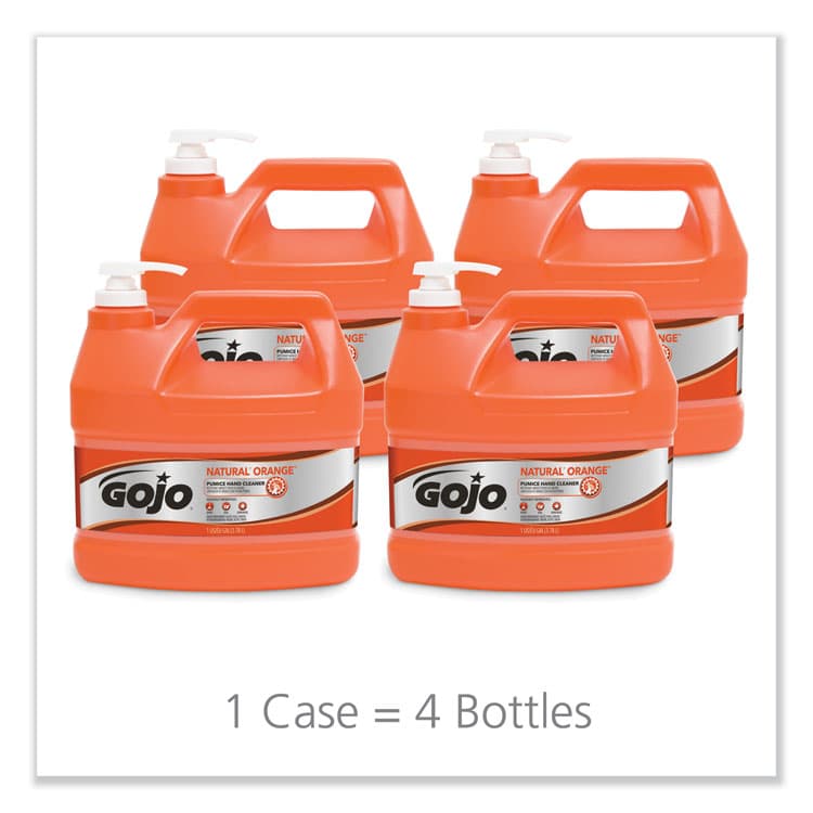GO-JO INDUSTRIES NATURAL ORANGE Pumice Hand Cleaner, Citrus Scent, 1 gal, 4/Carton (GOJ095504CT) thumbnail 2