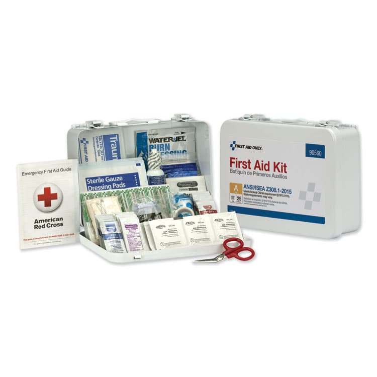 FIRST AID ONLY, . ANSI Class A Bulk First Aid Kit, 89 Pieces, Metal Case (FAO90560)