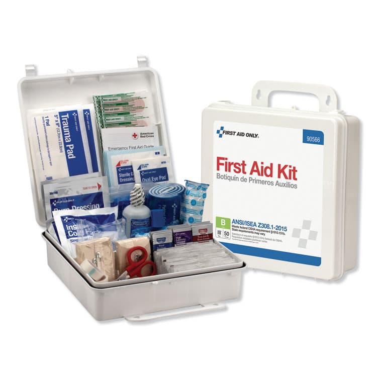 FIRST AID ONLY, . Bulk ANSI 2015 Compliant First Aid Kit, 199 Pieces, Plastic Case (FAO90566)