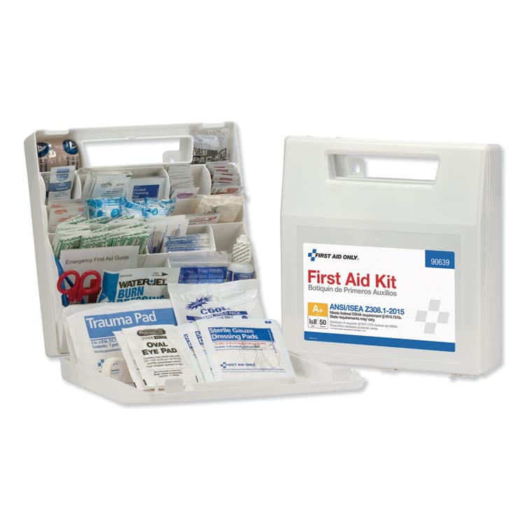 FIRST AID ONLY, . ANSI Class A+ First Aid Kit for 50 People, 183 Pieces, Plastic Case (FAO90639)