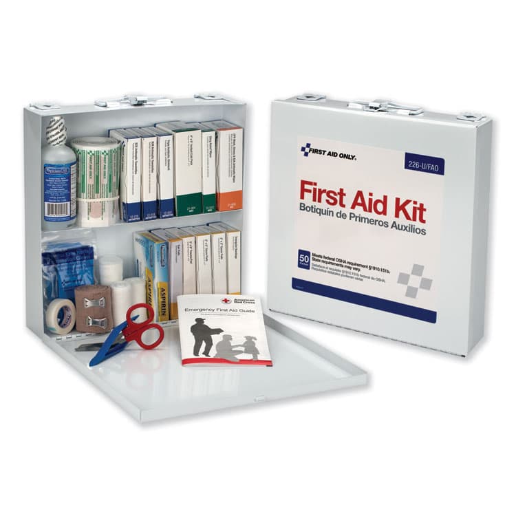FIRST AID ONLY, . First Aid Station for 50 People, 196 Pieces, OSHA Compliant, Metal Case (FAO226U)
