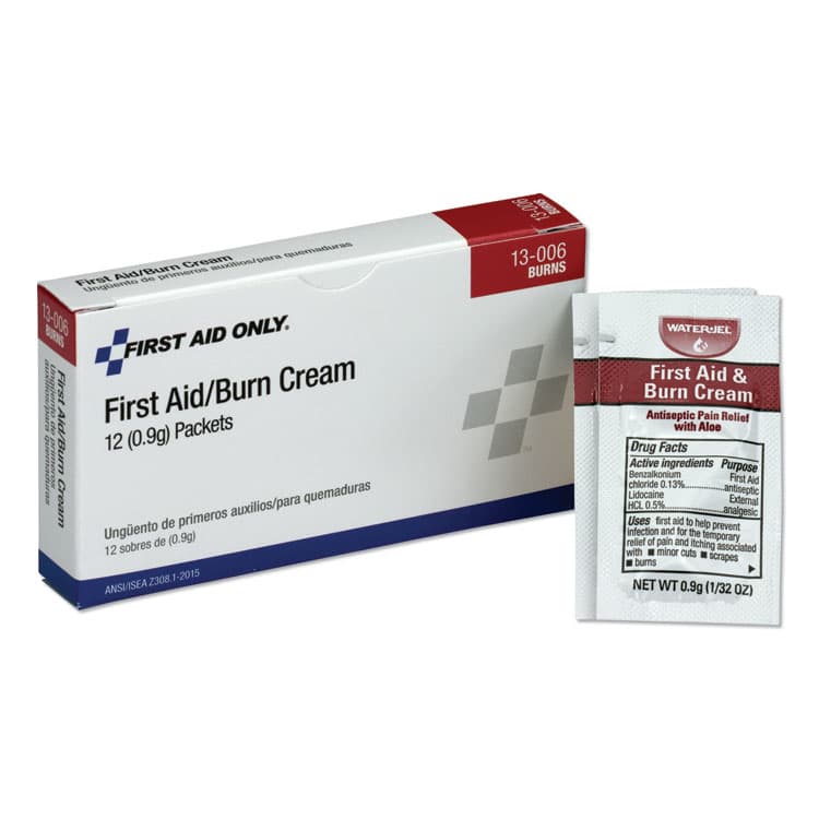 ACME UNITED CORPORATION First Aid Kit Refill Burn Cream Packets, 0.1 g Packet, 12/Box (FAO13006)