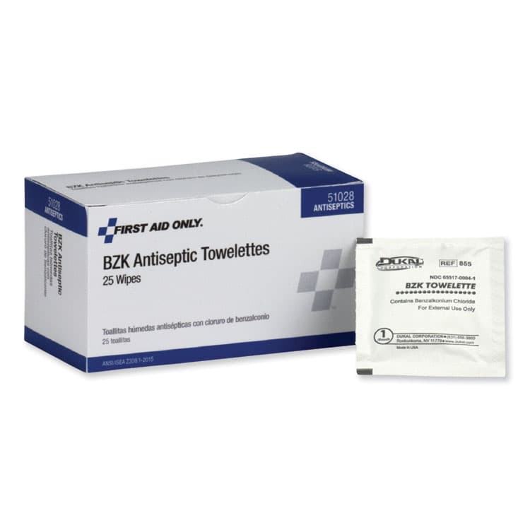 ACME UNITED CORPORATION First Aid Antiseptic Towelettes, 25/Box (FAO51028)