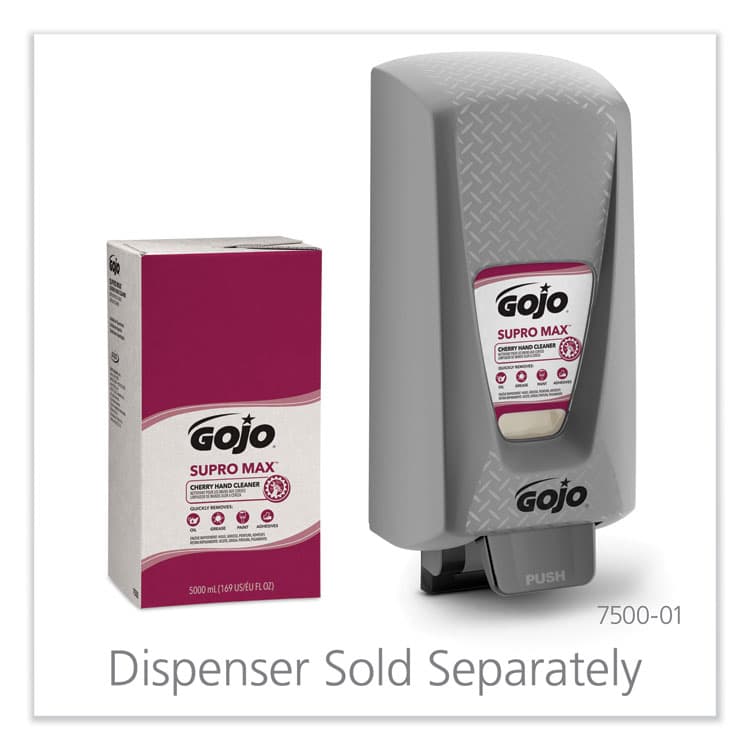 GO-JO INDUSTRIES SUPRO MAX Heavy Duty Hand Cleaner, Refill for GOJO PRO TDX Touch-Free Dispenser, Cherry Scent, 5,000 mL, 2/Carton (GOJ758202) thumbnail 3