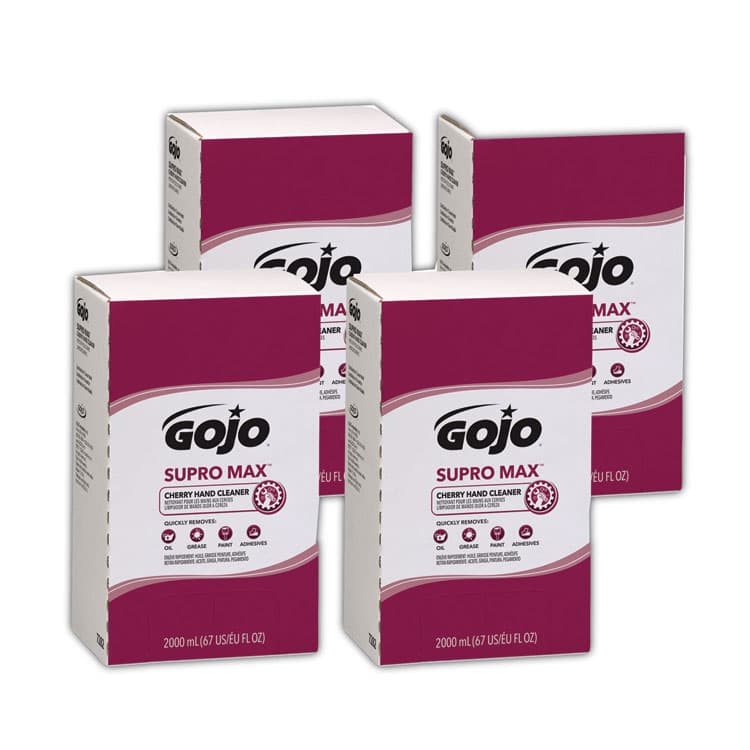 GO-JO INDUSTRIES SUPRO MAX Heavy Duty Hand Cleaner, Refill for GOJO PRO TDX 2000 Dispenser, Cherry Fragrance, 2,000 mL, 4/Carton (GOJ728204)