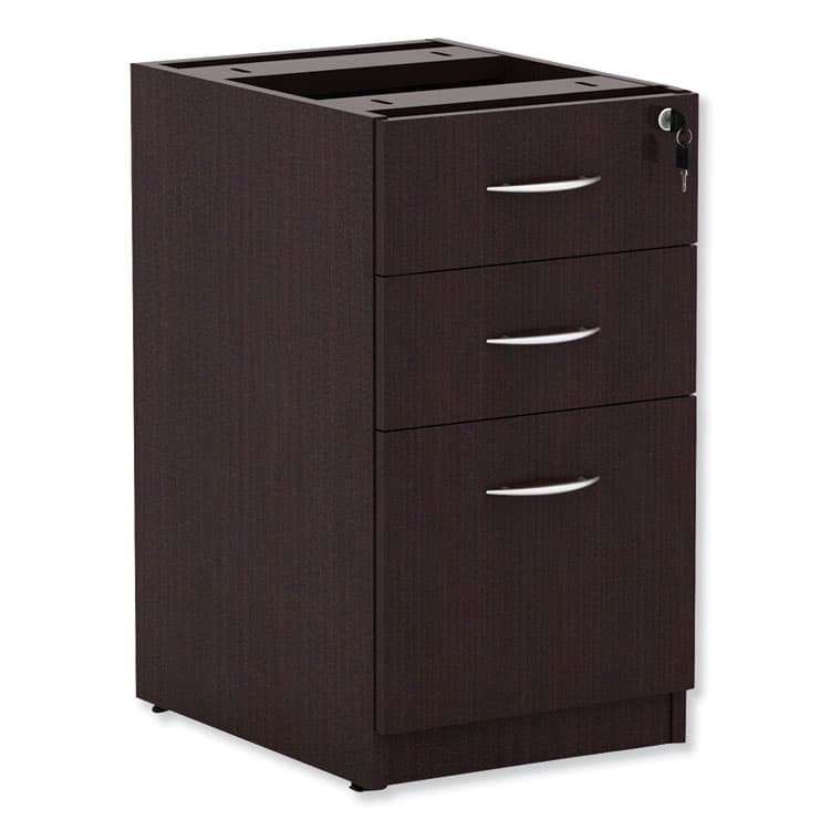 ALERA Alera Valencia Series Full Pedestal File, Left/Right, 3-Drawers: Box/Box/File, Legal/Letter, Espresso, 15.63" x 20.5" x 28.5" (ALEVA532822ES) thumbnail 2