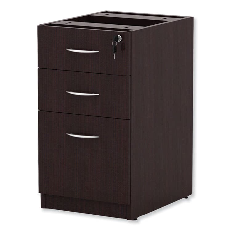 ALERA Alera Valencia Series Full Pedestal File, Left/Right, 3-Drawers: Box/Box/File, Legal/Letter, Espresso, 15.63" x 20.5" x 28.5" (ALEVA532822ES) thumbnail 4