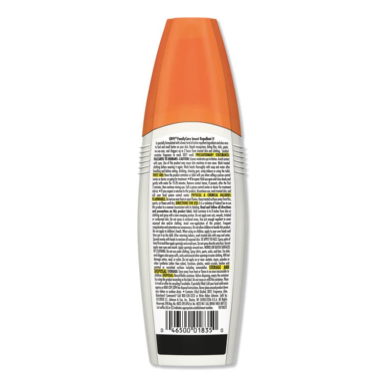 SC JOHNSON FamilyCare Unscented Spray Insect Repellent, 6 oz Spray Bottle, 12/Carton (SJN331348) thumbnail 2
