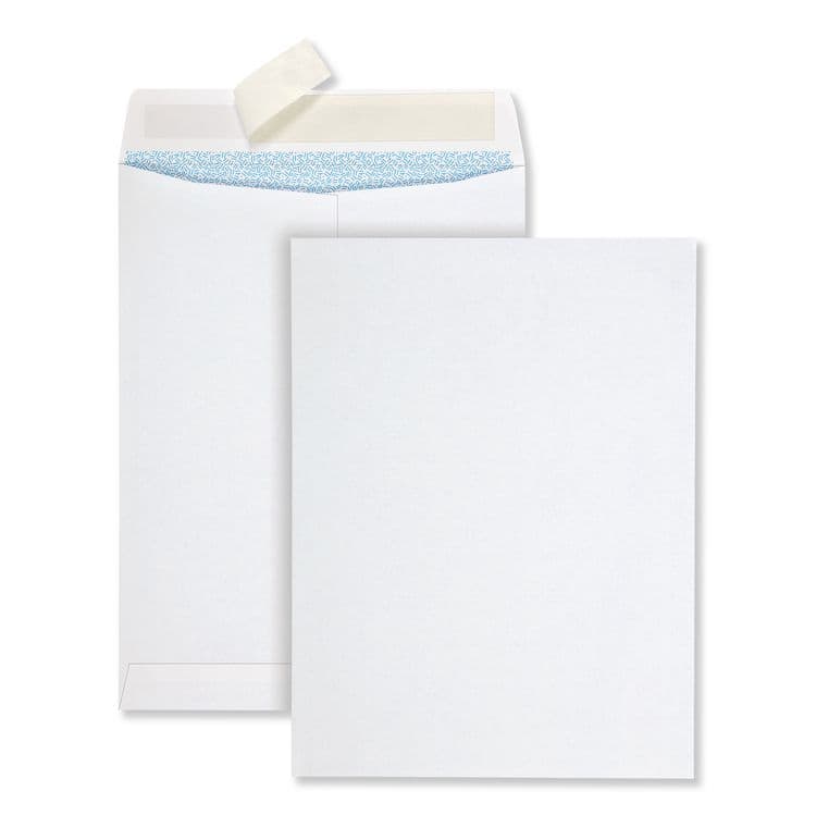 QUALITY PARK PRODUCTS Redi-Strip Security Tinted Envelope, #10 1/2, Square Flap, Redi-Strip Adhesive Closure, 9 x 12, White, 100/Box (QUA44926)
