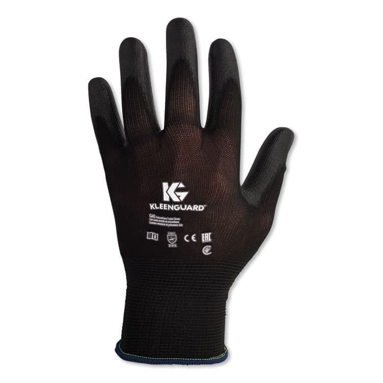 KIMBERLY CLARK G40 Polyurethane Coated Gloves, EN388: 3131X, 10" Long, Small, Black, 60 Pairs/Carton (ANS13837)