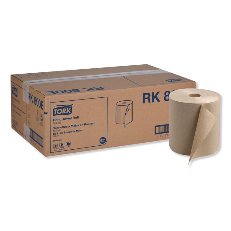 ESSITY Universal Hardwound Roll Towel, 1-Ply, 7.88" x 800 ft, Natural, 6/Carton (TRKRK800E)