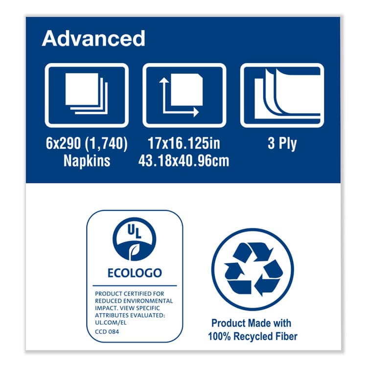 ESSITY Advanced Dinner Napkin, 3-Ply, 17 x 16.12, 1/8 Fold, White,1,740/Carton (TRKNP7380A) thumbnail 4