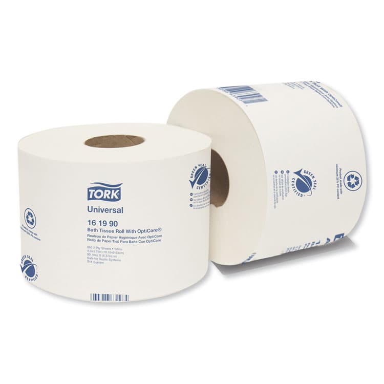 ESSITY Universal Bath Tissue Roll with OptiCore, Septic Safe, 2-Ply, White, 865 Sheets/Roll, 36 Rolls/Carton (TRK161990)