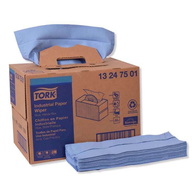 ESSITY Industrial Paper Wiper, 4-Ply, 12.8 x 16.5, Unscented, Blue, 180/Carton (TRK13247501)