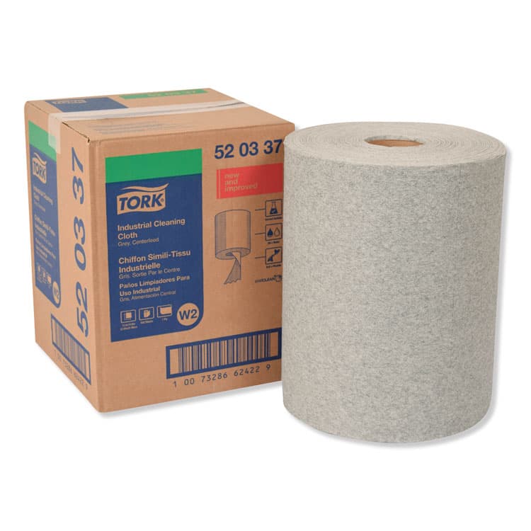 ESSITY Industrial Cleaning Cloths, 1-Ply, 12.6 x 10, Gray, 500 Wipes/Roll (TRK520337)