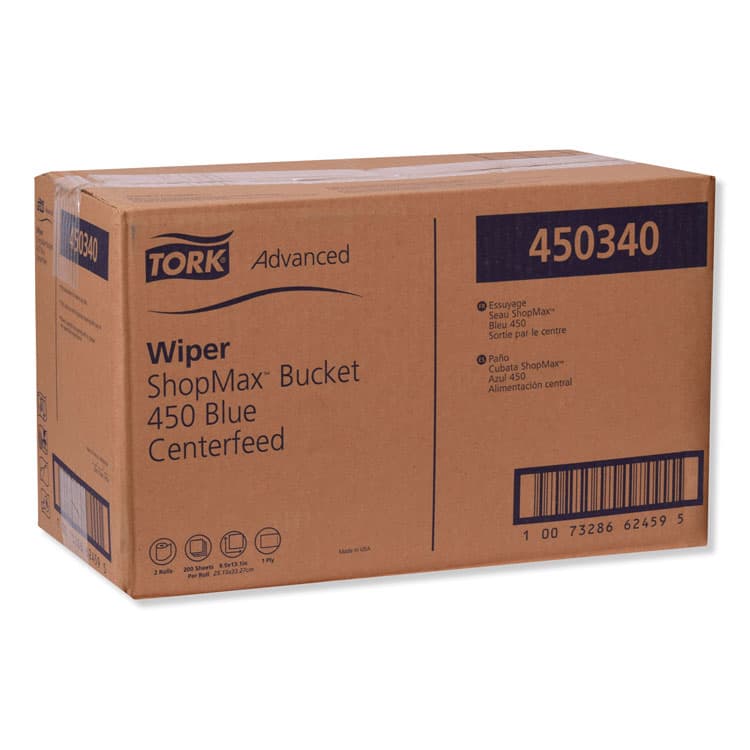 ESSITY Advanced ShopMax Wiper 450, 8.5 x 10, Blue, 200/Bucket, 2 Buckets/Carton (TRK450340) thumbnail 2