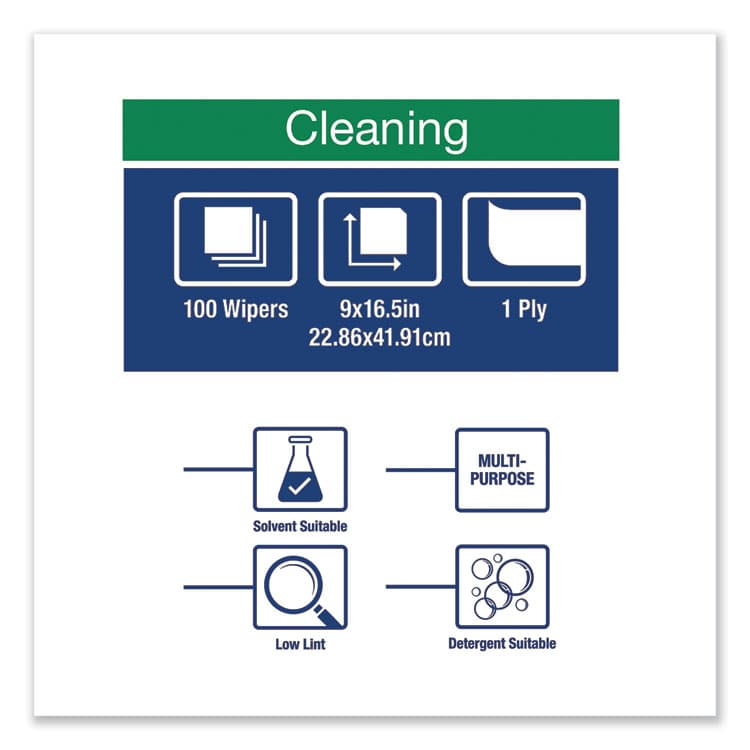 ESSITY Low-Lint Cleaning Cloth, 1-Ply, 9 x 16.5, Unscented, Turquoise, 100/Box, 8 Boxes/Carton (TRK192475) thumbnail 4