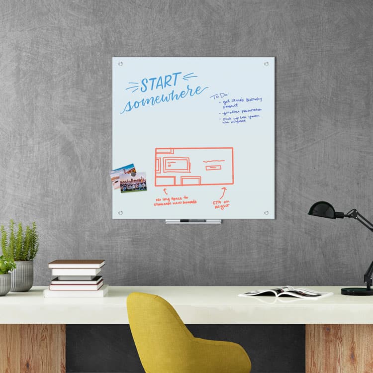 U BRANDS Magnetic Glass Dry Erase Board Value Pack, 36" x 36" (Actual Size: 35" x 35"), Frosted White Surface (UBR3971U0001) thumbnail 2